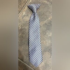 Blue and Cream Check Pattern Kids Tie